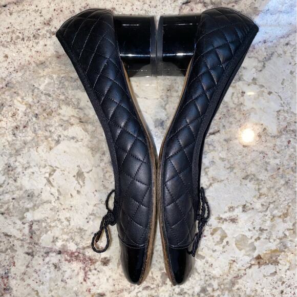 Paul Mayer $235 TITOU Cap Toe Block Heel Quilted Black Comfort Spectator 8.5 - Picture 5 of 13